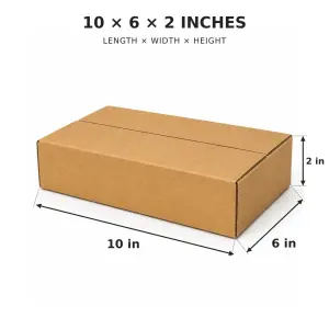 10x6x2 Inch Corrugated Brown Boxes (3 PLY, 150 GSM) | MM WILL CARE