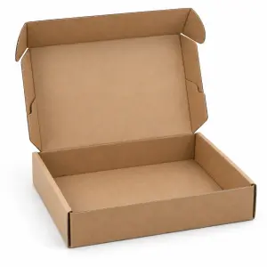 Mailer 12 x 10 x 2.50 inch Auto Lock Flat Corrugated Brown Boxes - 3 PLY (150 GSM).