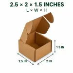 2.5x2x1.5 Inch Brown 3-Ply Self-Locking Corrugated Mailer Box