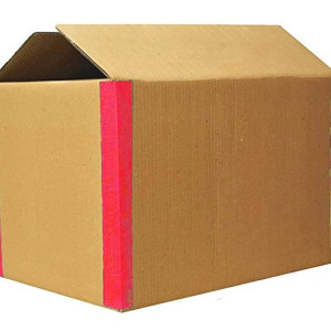 20X20X20 inch 5 Ply large corrugated packing boxes with REINFORCES EDGES RED