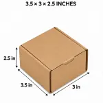 Mailer 3.5 X 3 X 2.5 inch Auto Lock Flat Corrugated Brown Boxes - 3 PLY (150 GSM)