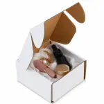 Flat 3.5 X 3 X 2.5 inch Auto Lock Mailer Corrugated White Boxes - 3 PLY (150 GSM)