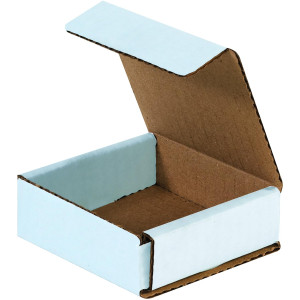 3.5 X 3 X 1.5 Inch Auto Lock Mailer Corrugated white Boxes - 3 PLY (150 GSM)