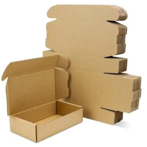 Flat 7 X 4 X 2 inch Auto Lock Mailer Corrugated Brown Boxes - 3 PLY (150 GSM)