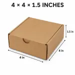 4 x 4 x 1.5 Inch Brown 3-Ply Self-Locking Corrugated Mailer Box