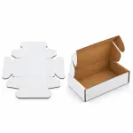 5.5 X 3 X 1.5 Inch Auto Lock Mailer Corrugated white Boxes - 3 PLY (150 GSM)