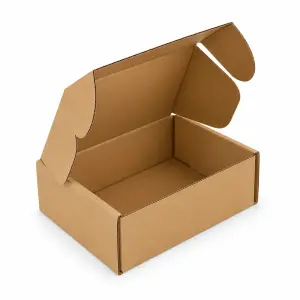 Mailer 5.5x3x2.5 inch Auto Lock Flat Corrugated Brown Boxes - 3 PLY (150 GSM).