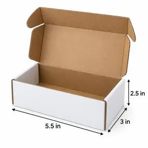 Mailer 5.5 X 3 X 2.5 inch Auto Lock flat White Corrugated Boxes - 3 PLY (150 GSM )