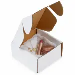 5x5x2 Inch White 3-Ply Self Locking Cardboard Mailing Boxes for E-commerce and Gift Packaging.