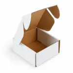 5x5x2 Inch White 3-Ply Self Locking Cardboard Mailing Boxes for E-commerce and Gift Packaging.