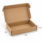 Mailer 6x5x1.5 inch Auto Lock Flat Corrugated Brown Boxes - 3 PLY (150 GSM).