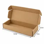 Mailer 7.5 x 4 x 1.5 inch Auto Lock Flat Corrugated Brown Boxes - 3 PLY (150 GSM).