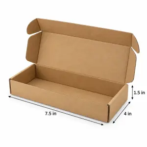 Mailer 7.5 x 4 x 1.5 inch Auto Lock Flat Corrugated Brown Boxes - 3 PLY (150 GSM).