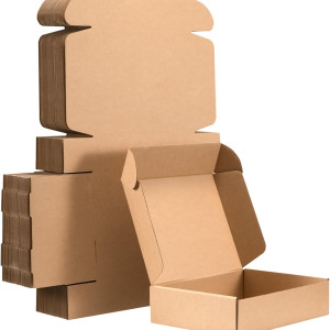 Flat 9 X 6 X 2 inch Auto Lock Mailer Corrugated Brown Boxes - 3 PLY (150 GSM)