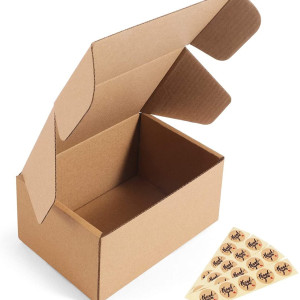 Flat 7 X 5 X 4 inch Auto Lock Mailer Corrugated Brown Boxes - 3 PLY (150 GSM)