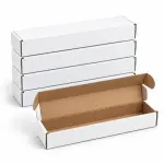 Flat 7 X 2 X 1.5 inch Auto Lock Mailer Corrugated White Boxes - 3 PLY (150 GSM)