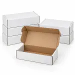Flat 7 X 4 X 2 inch Auto Lock Mailer Corrugated White Boxes - 3 PLY (150 GSM)
