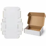 Flat 7 X 5 X 2.75 inch Auto Lock Mailer Corrugated White Boxes - 3 PLY (150 GSM)