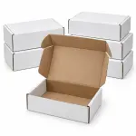 Flat 7 X 5 X 2.75 inch Auto Lock Mailer Corrugated White Boxes - 3 PLY (150 GSM)
