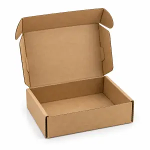 Flat 7 X 6 X 1.75 Inch Auto Lock Mailer Corrugated Brown Boxes - 3 PLY (150 GSM)
