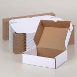 6x5x1.5 Inch Self Lock White 3-Ply Self-Locking Cardboard Mailing Boxes for E-commerce and Gift Packaging.
