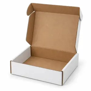 7x7x2 Inch White Self Lock Corrugated Cardboard Box for Courier, Shipping, Gift & E-commerce Packaging | 3 Ply Mailer Box