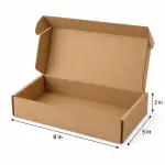 Mailer 8 x 5 x 2 inch Auto Lock Flat Corrugated Brown Boxes - 3 PLY (150 GSM).