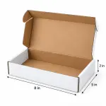 Flat 8 X 5 X 2 inch Auto Lock Mailer Corrugated White Boxes - 3 PLY (150 GSM)