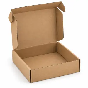 Flat 8 X 8 X 2 Inch Auto Lock Mailer Corrugated Brown Boxes - 3 PLY (150 GSM)