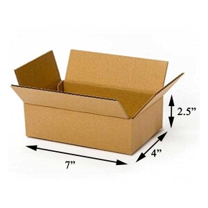 MM WILL CARE - 7 X 4 X 2.5 inch Corrugated Brown Boxes - 3 PLY (150 GSM)