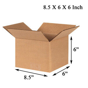 8 X 6 X 6 inch Corrugated Brown Boxes - 3 PLY (150 GSM)